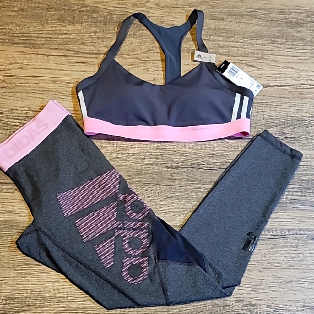 Adidas Grey/Pink outfit.